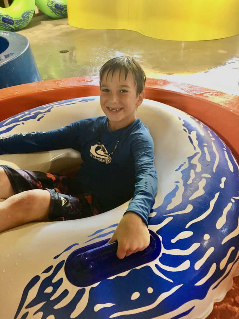 boy in raft