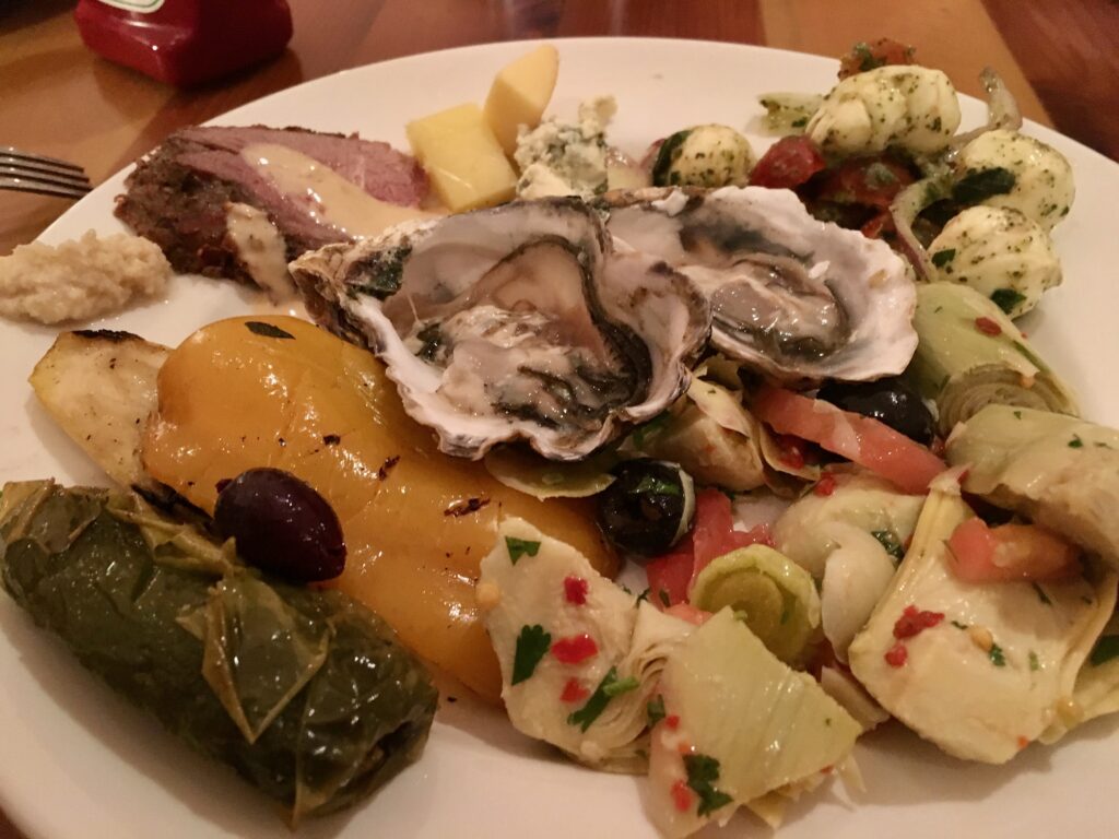 plate of high-end buffet food