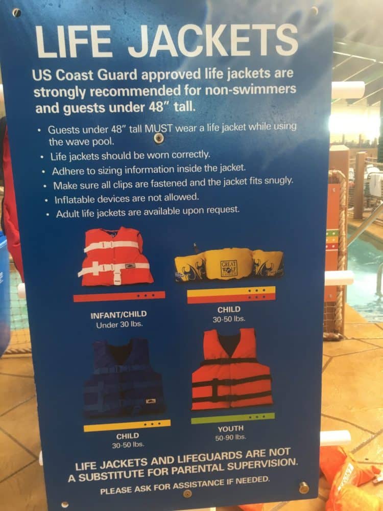 life jacket sign - Great Wolf Lodge Spooktacular