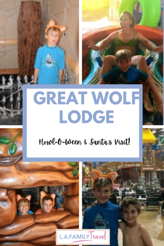 Great Wolf Lodge has haunted houses, spooky decorations and trick or treating during the fall and santa visits during the winter!