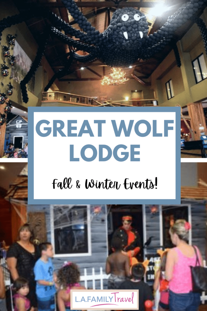Great Wolf Lodge has haunted houses, spooky decorations and trick or treating during the fall and santa visits during the winter!