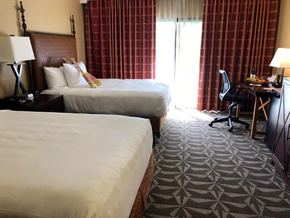 two beds in a hotel room - Hyatt Regency Westlake staycation