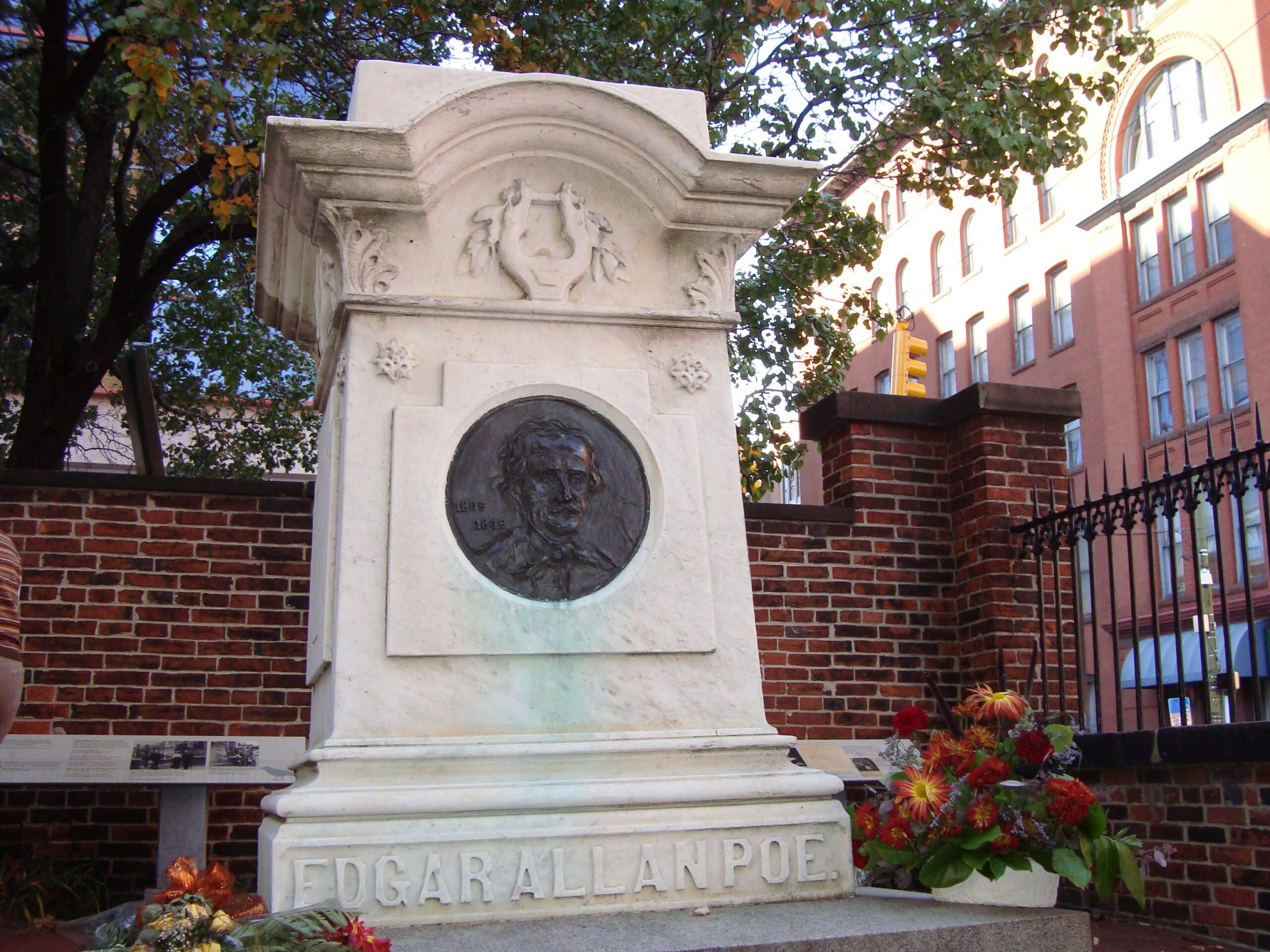 Edgar allan poe statue Edgar Allan Poe Baltimore Walking Tour with Teens - gravesite - Best Tour With Teens in Baltimore: The Poe Trail