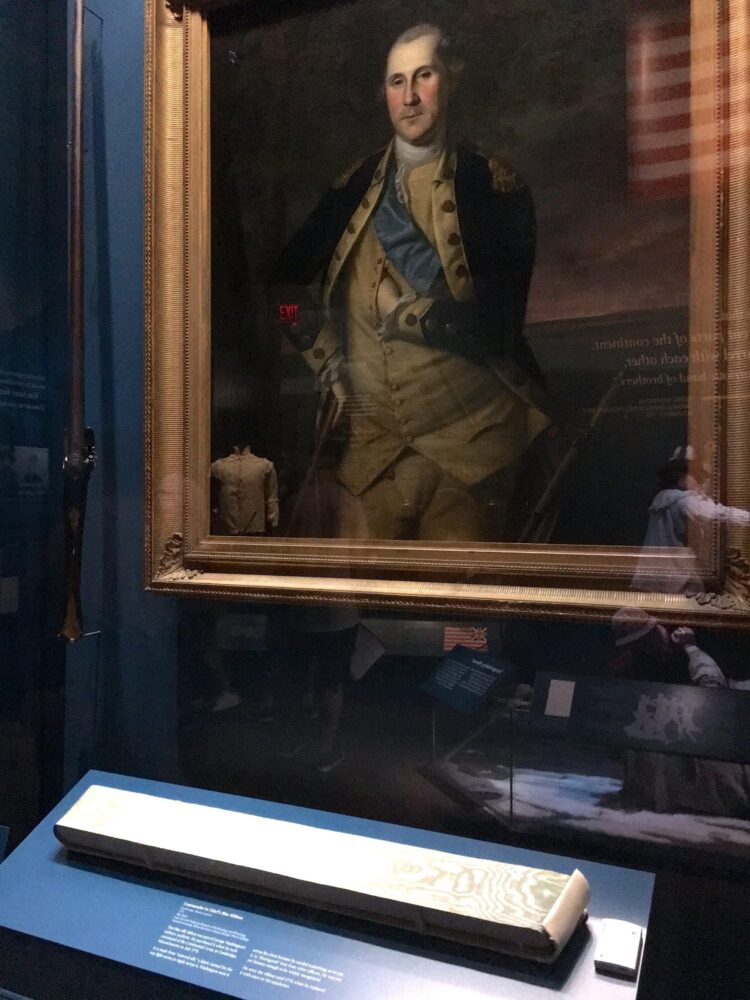 George Washington's blue silk sash and a 1776 portrait of Washington  - Photo by Samantha Davis-Friedman - 4 Spots in Philadelphia To Make History Cool With Teens