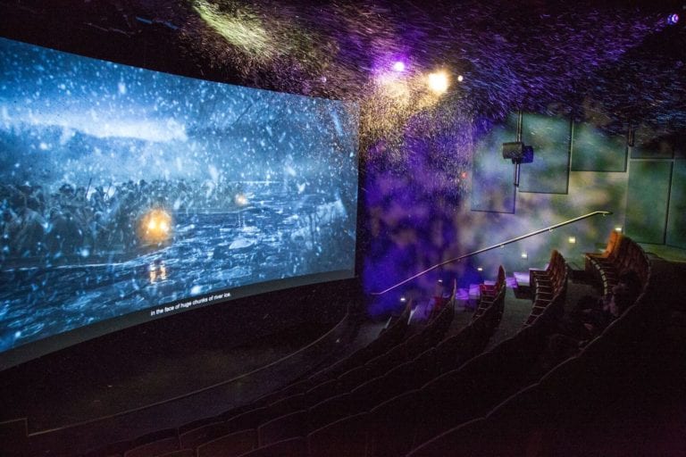 Revolutionary War Theater in 4-D Photo courtesy of Washington’s Mount Vernon - Visiting 3 Presidential Houses with Kids