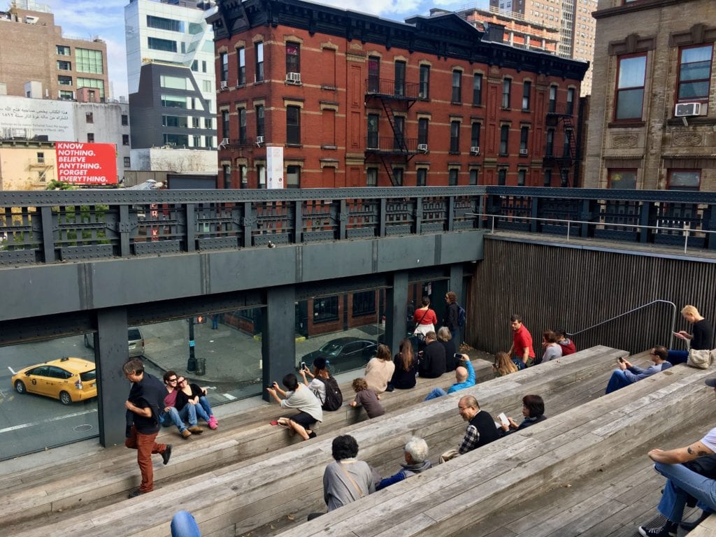 people sitting at The Living Room - Photo Credit Samantha Davis-Friedman - Walking the Streets of NYC: 2 Tours with Kids & Teens