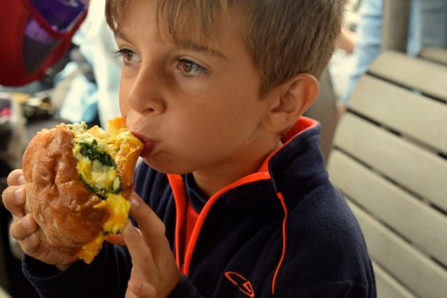 Knox eating - cave kayaking channel islands