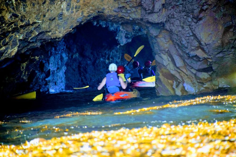 cave kayaking Santa Cruz island Ventura California 