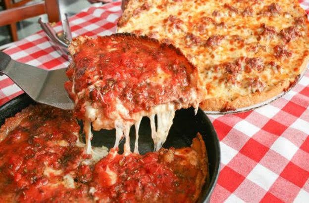 Chicago deep dish pizza at Pizano's - The ABC's of Food Tours with Teens