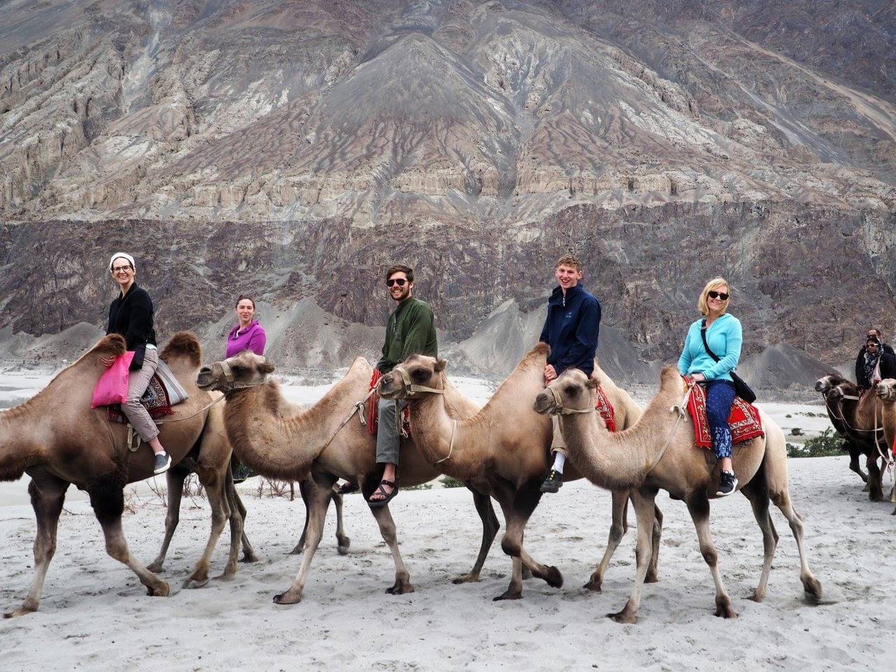people riding camels - volunteer family tourism in India - A Magical Family Adventure in India