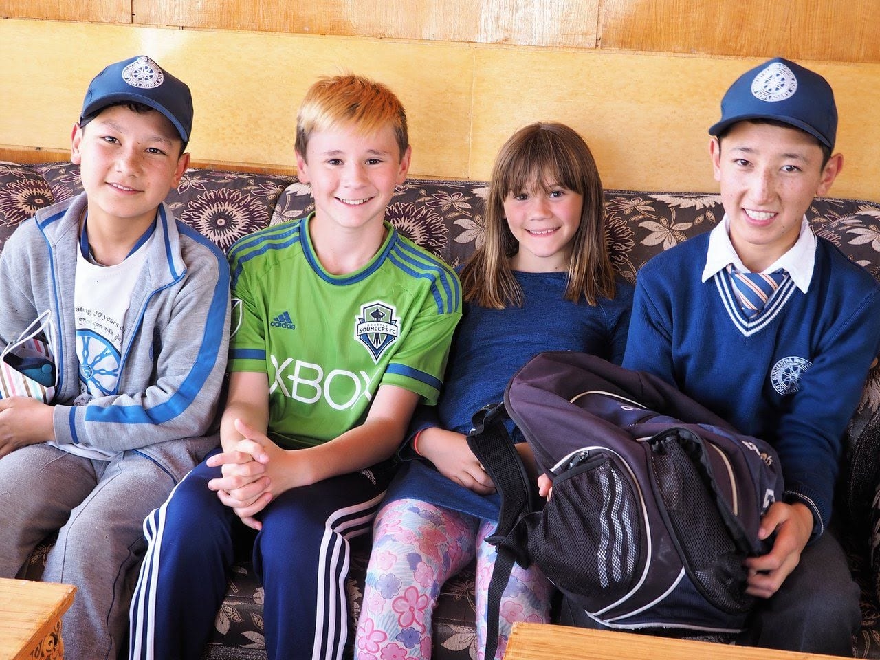 Spatz children psoing for a photo - volunteer family travel to India - A Magical Family Adventure in India