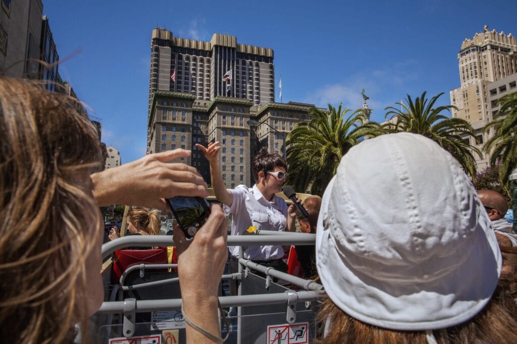 tour guide on hop on hop off – Photo courtesy of Big Bus Tours San Francisco - Hop On - Hop Off Bus Tours: An Affordable Way to Travel with Kids