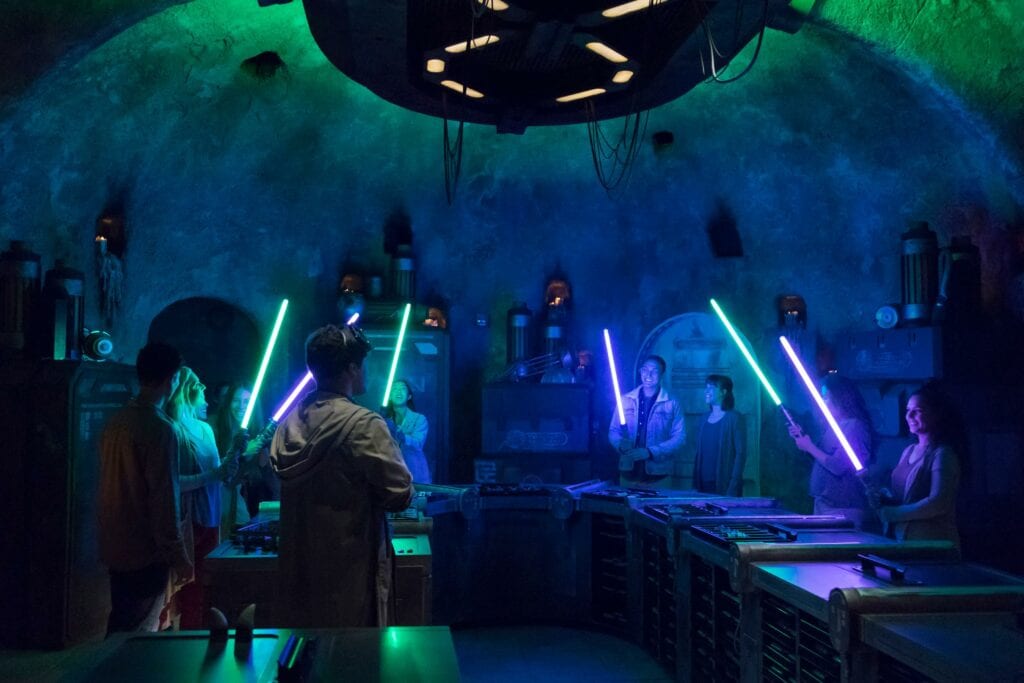 people with lightsabers - Behind the Scenes at Disney: An Invitation to Explore