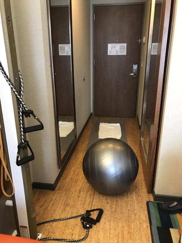 working out at EVEN hotel - girl's weekend new york city