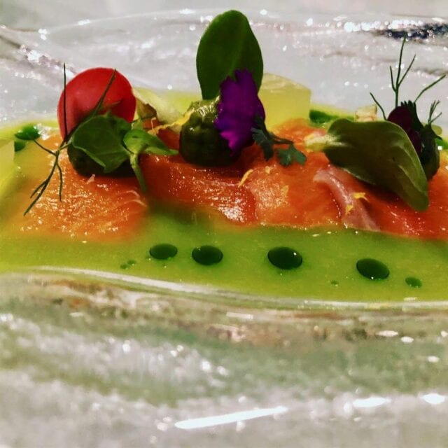 Gazpacho with raw tuna, avocado and apple at Cucina de Autor