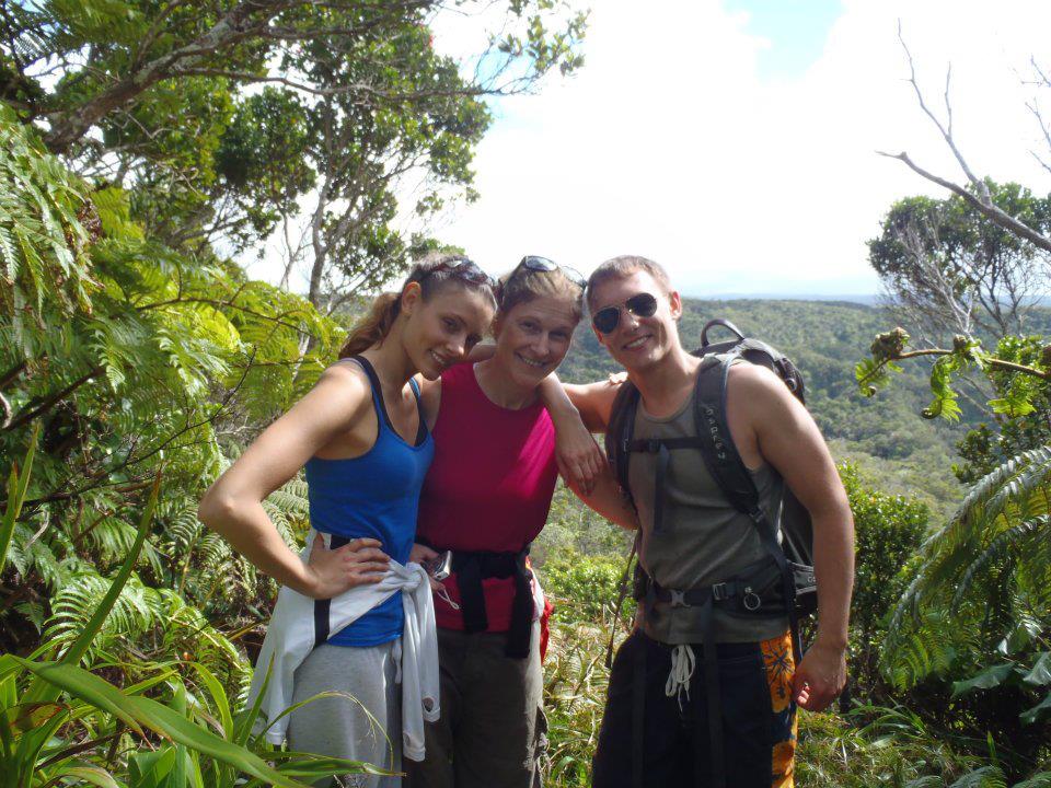 3 people Hiking the Sleeping Giant Trail - Escape to Kauai With Family