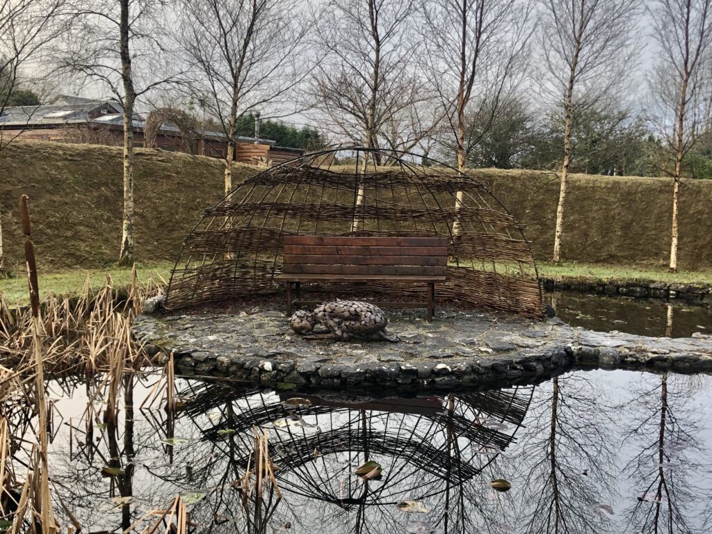 Sculpute of sleeping lady - Exploring Celtic Gardens in Galway With Kids