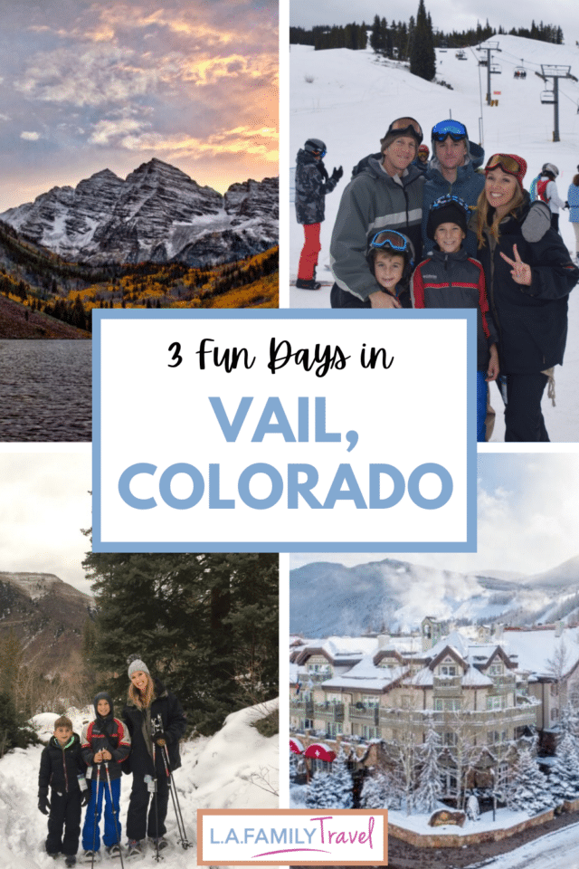 Things you must do with your kids in Vail, Colorado! Have three days, use this guide to find the best activities based on the time we took our boys skiing, snowboarding, ice-skating and snow-shoeing. The best place to stay, the Sonnenalp, for a cozy fun family trip to Vail.