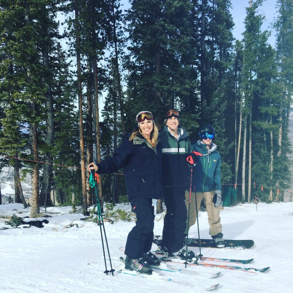 mom, dad and teen on skis - fun stuff to do in Vail, colorado with kids