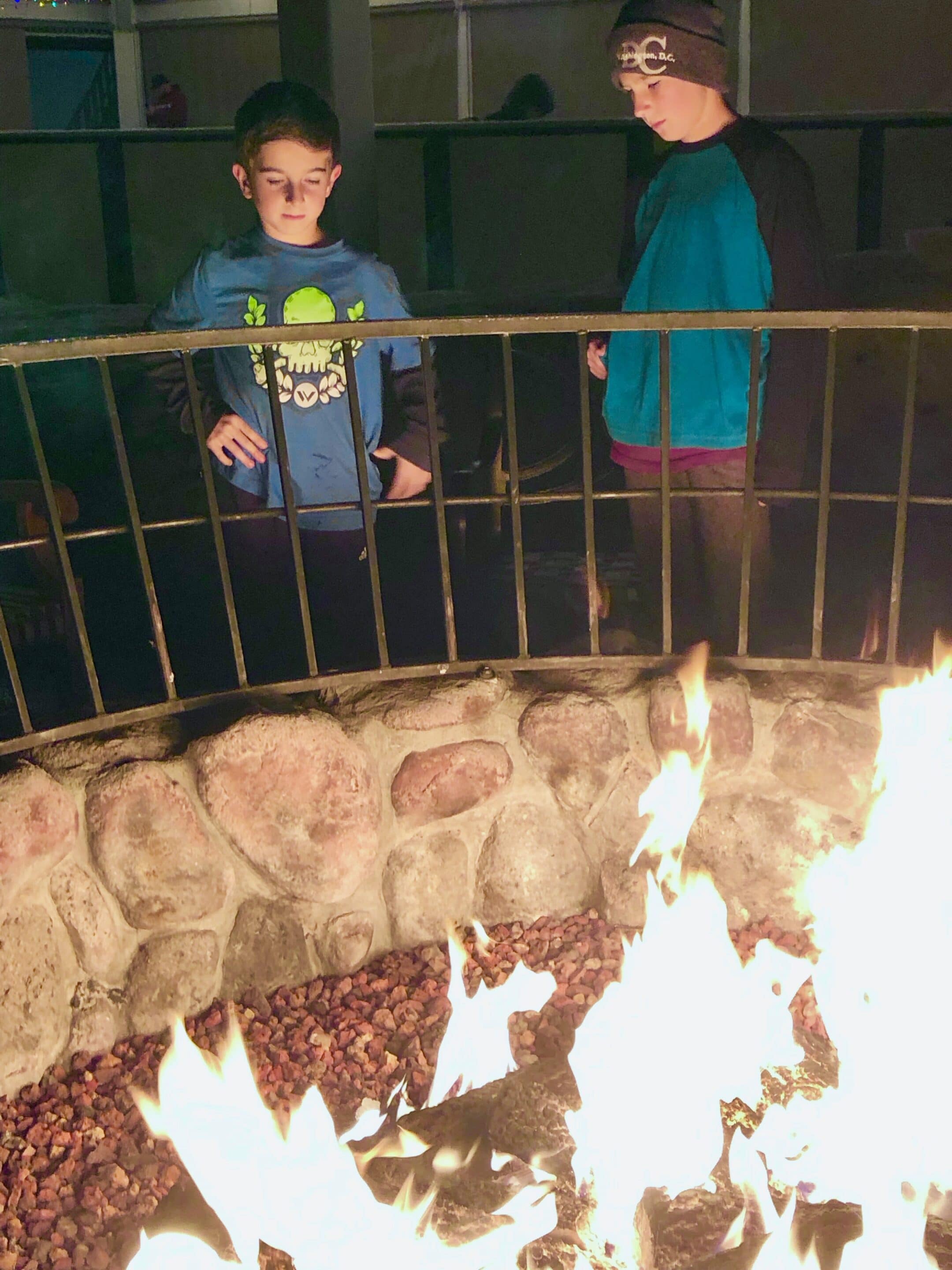 giant fire pit - Yosemite National Park with kids at the Tenaya Lodge