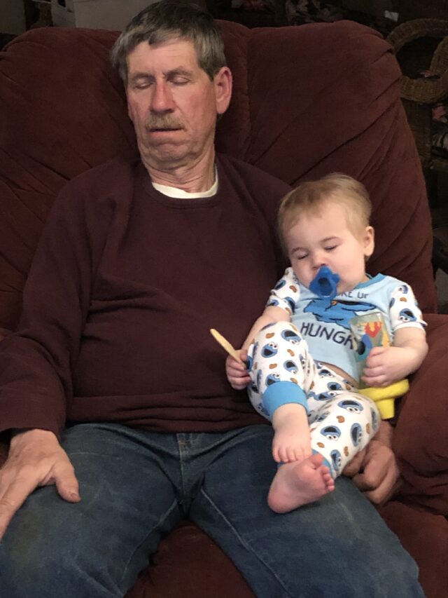 Toddler and Grandpa in Chair