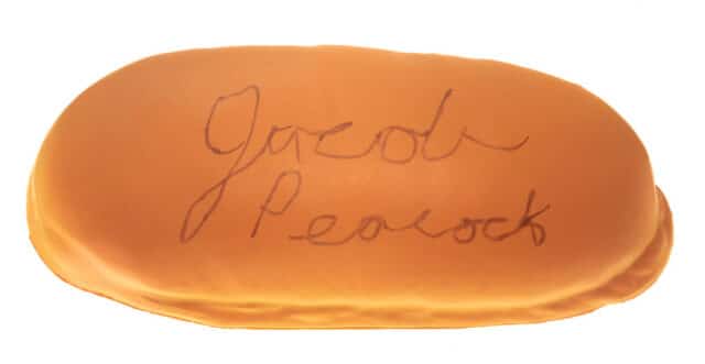 photo of signed hot dog bun
