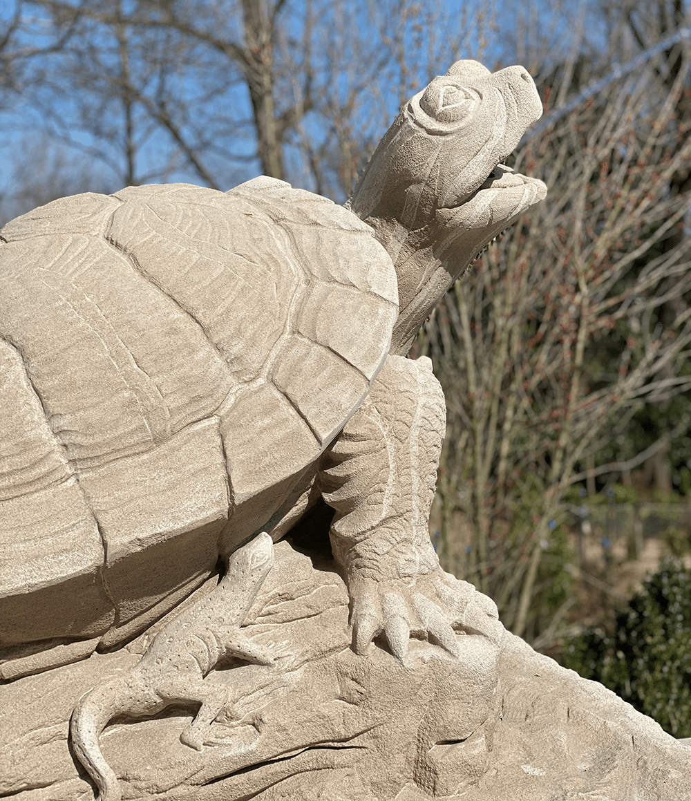 Best museums in Nashville for Kids - a turtle stone statue