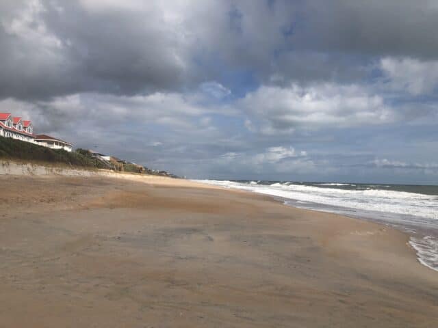 photo of an empty beach, there aren't even footprints.