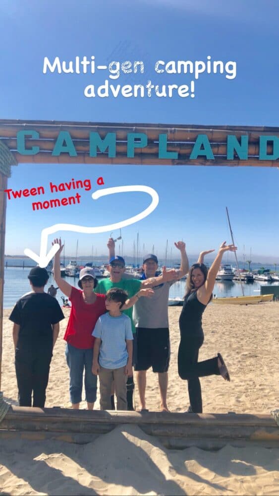 multi-gen family camping in san diego at campland on the bay