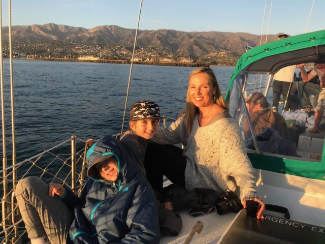 family on sailboat taking a sunset cruise - The beautiful coastal city of Santa Barbara has lots of fun adult activities but there is a lot of fun to be had in Santa Barbara with kids!