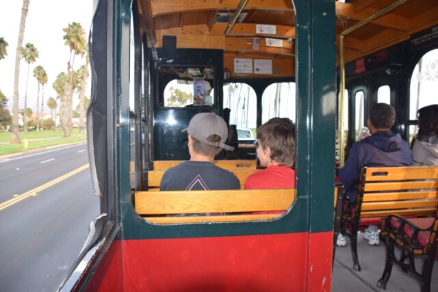 Santa Barbara Trolley Company car with two boys - The beautiful coastal city of Santa Barbara has lots of fun adult activities but there is a lot of fun to be had in Santa Barbara with kids!