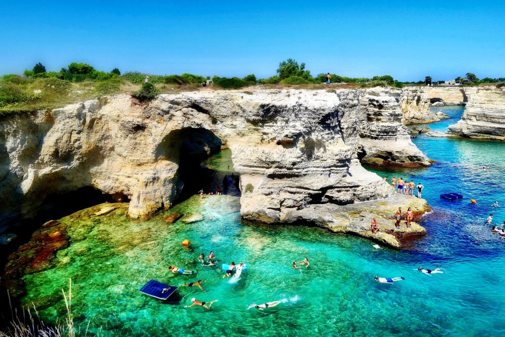 One of many rock tunnels found along Salento’s rocky coastline.