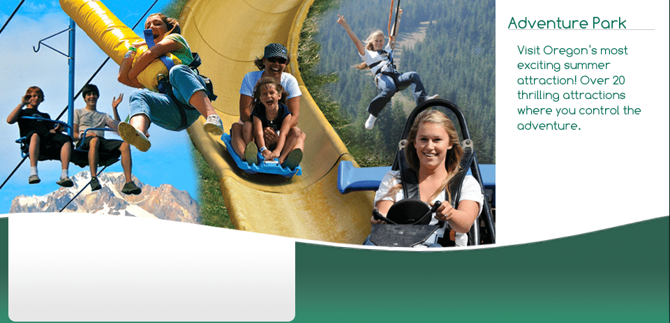 Adventure park slide and ski lift with kids on both: best things to do with kids at Mt. Hood