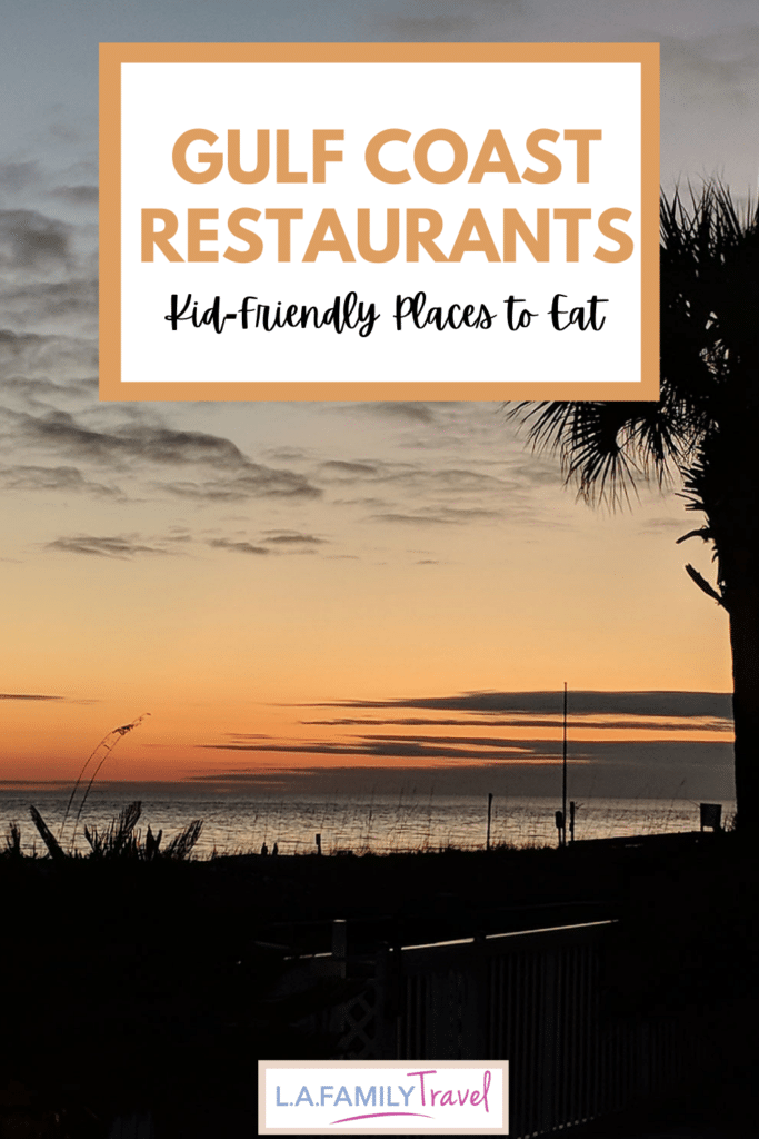 The Best Family-Friendly Restaurants on the U.S. Gulf Coast. A sunset on the beach.