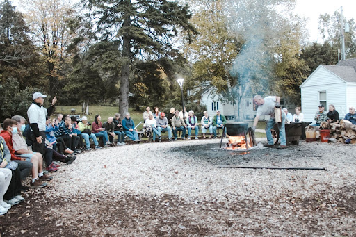 An outdoor fishboil in romantic Door County, Wisconsin