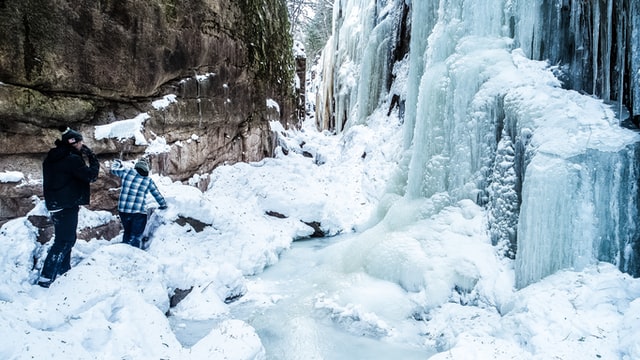 Flume Gorge in Winter - 13 Best Hikes In New England For Families