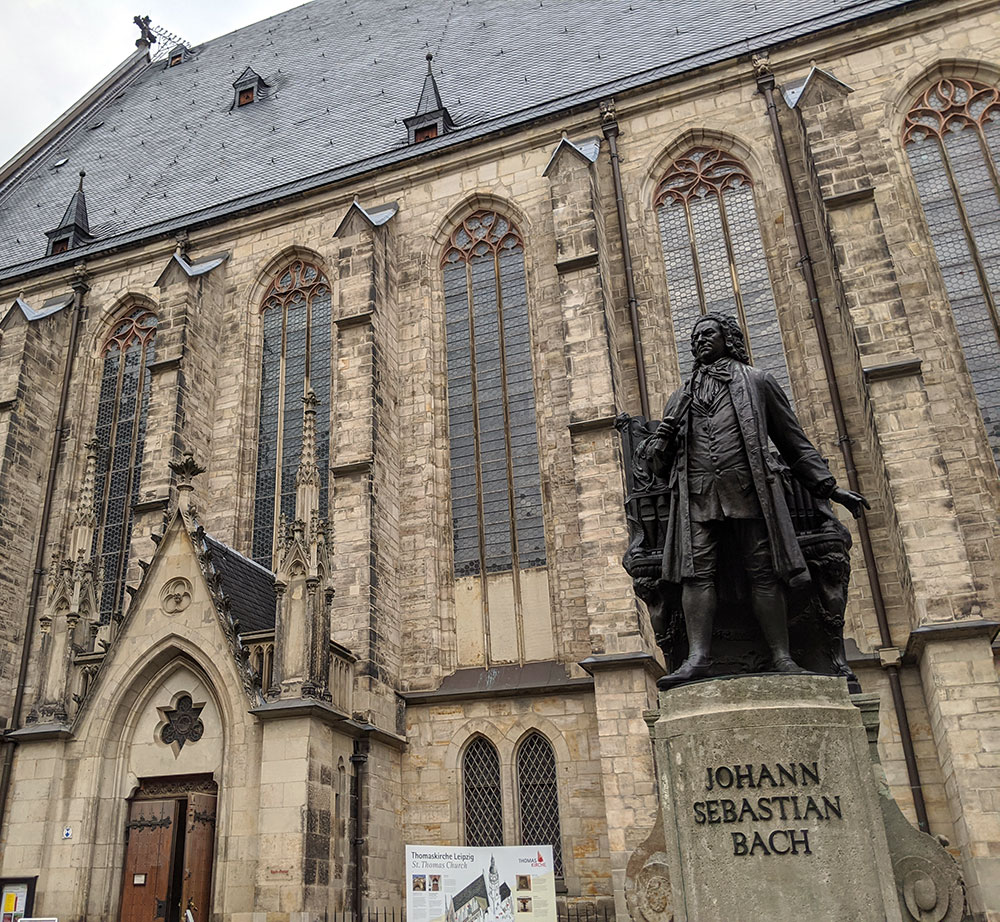 A statue of Bach outside of theLeipzig church where he worked. A must-see for any vacation to Leipzig.