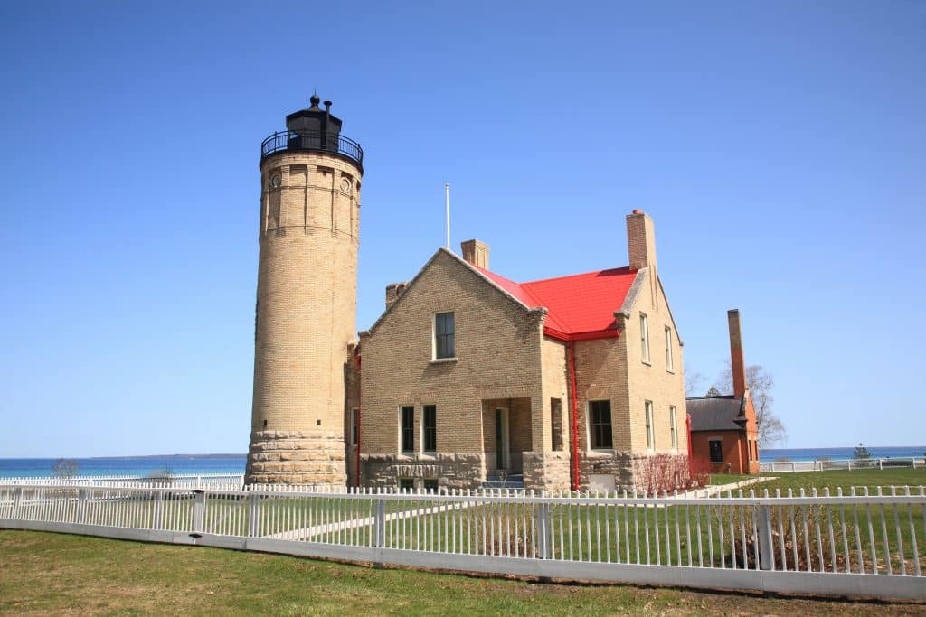Bright sunny morning at the Mackinac Island Light