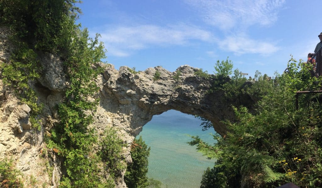 Arch Rock from above on Mackinac Island