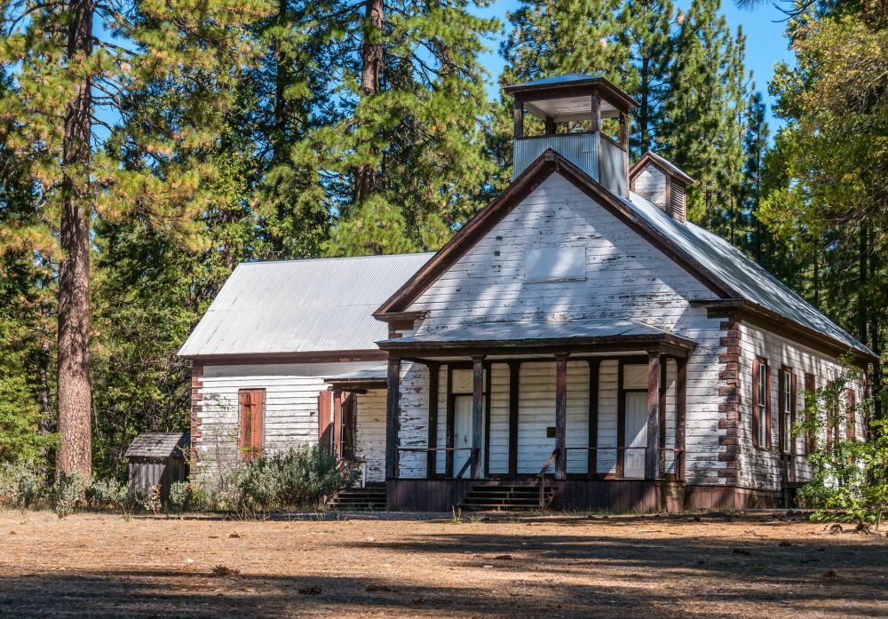 Old schoolhouse in rural California