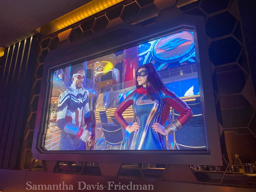 Why The Disney Wish is a Teen’s Dream Come True - Captain America and Ms. Marvel during Worlds of Marvel dinner