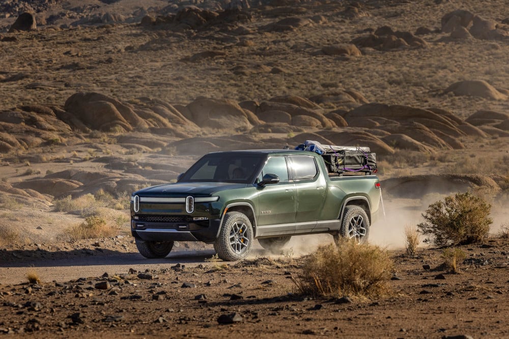 Rivian EV Truck - Add a tent to make it an eco-friendly camper