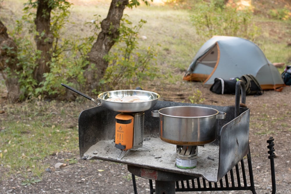 The Biolite wood burning camping stove also provides power for phones