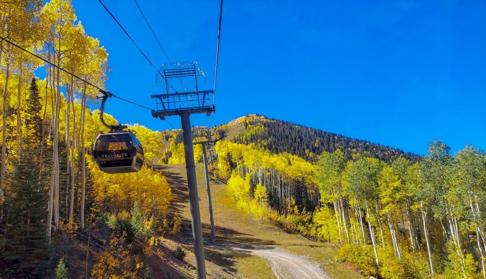 Telluride gondola - best destination in fall in usa