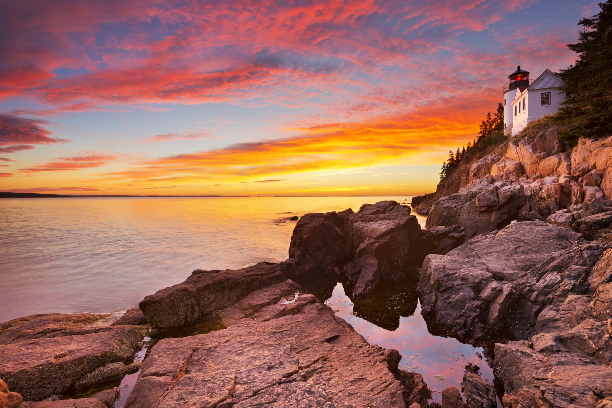 The Bass Harbor Head Lighthouse in Acadia National Park, Maine, USA