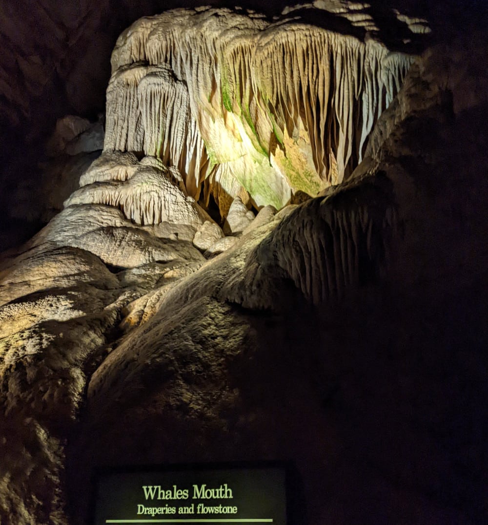 The "Whale's Mouth," a rock formation inside Carlsbad Caverns