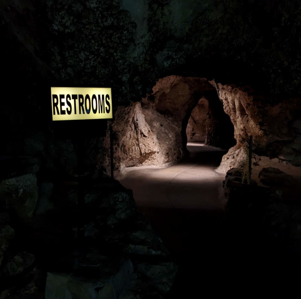 Visitors to Carlsbad Caverns will find restrooms and a snack bar right in the center of the cave.