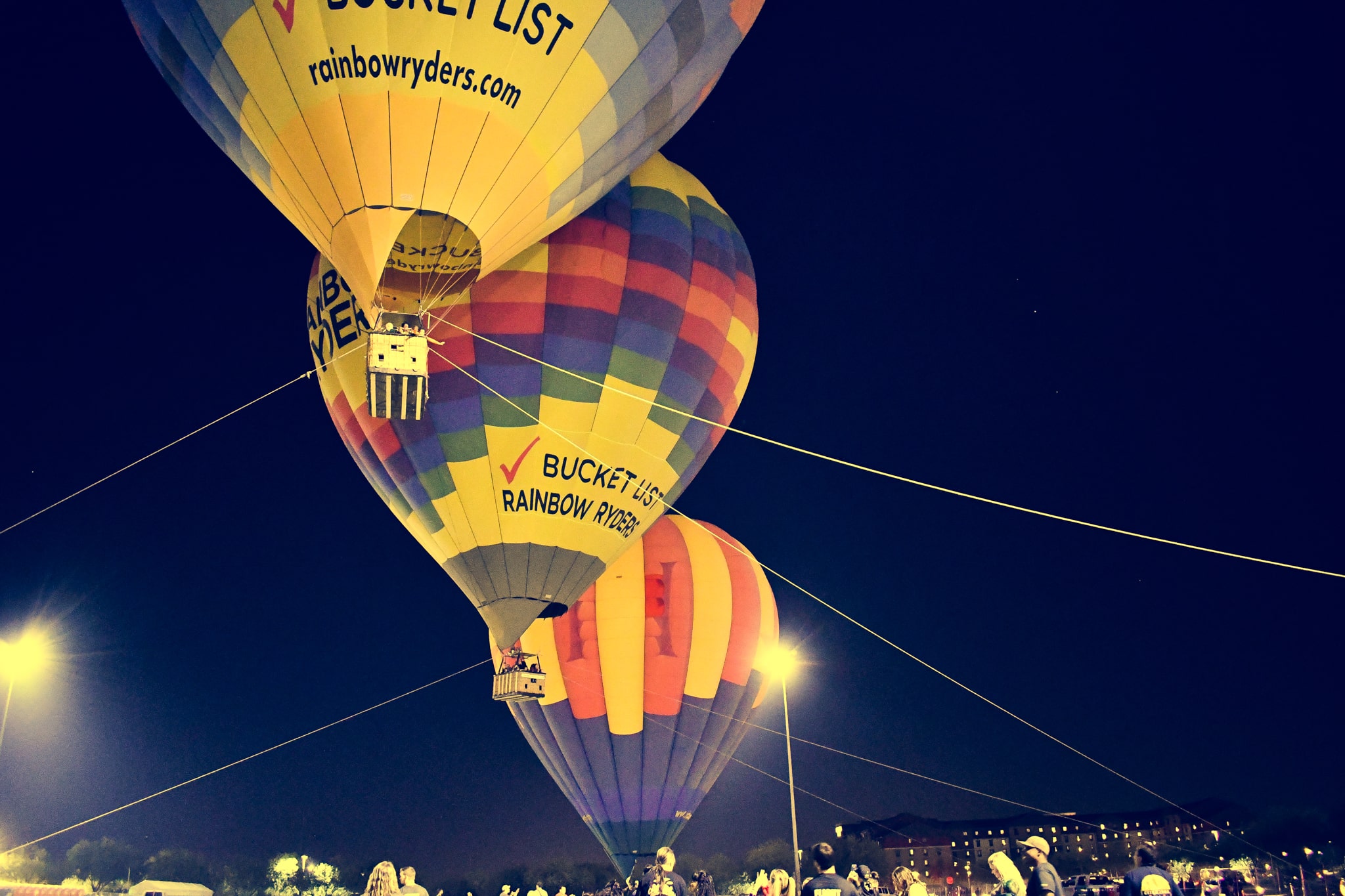Hot air balloon tether rides at the Spooktacular Hot Air Balloon Festival.