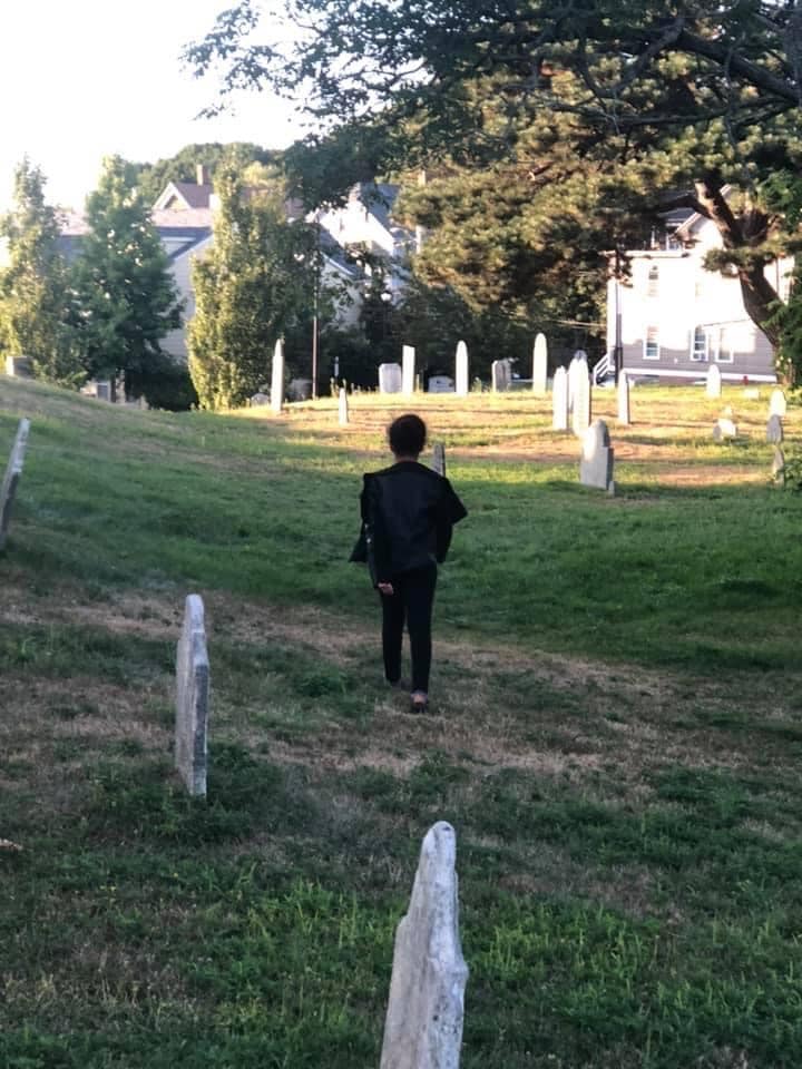boy running away - Halloween in Salem