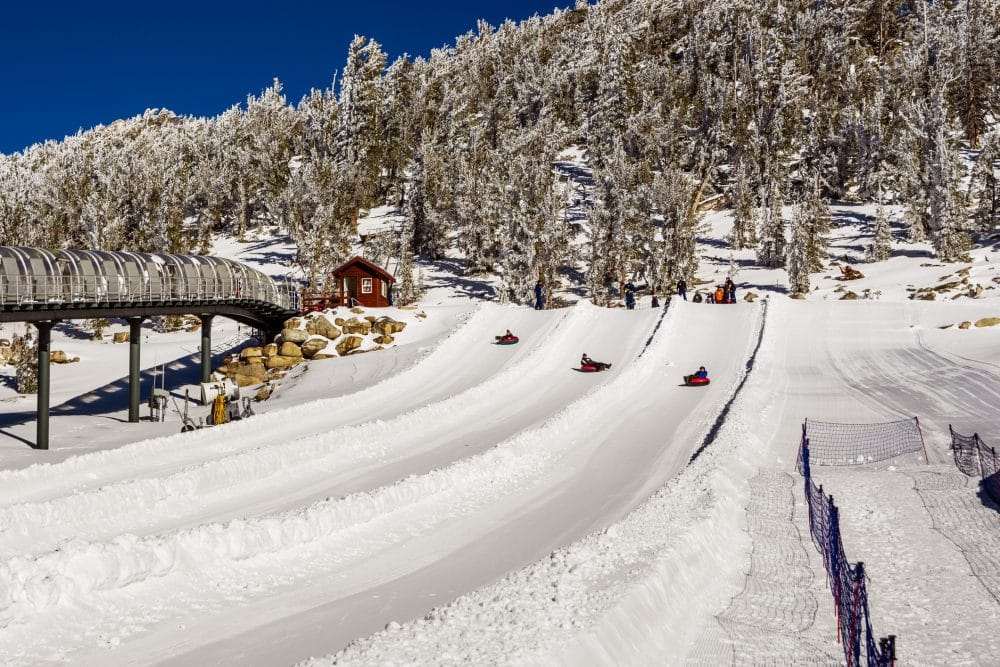 Snow tubing in Heavenly Village in Lake Tahoe, CA - Lake Tahoe In December